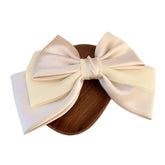 Satin Oversized Bow Barrette Clips